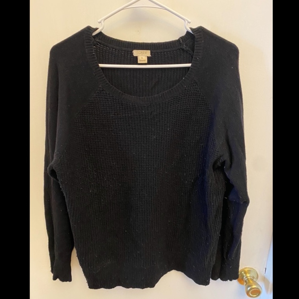 Waffle front black J.Crew Factory sweater